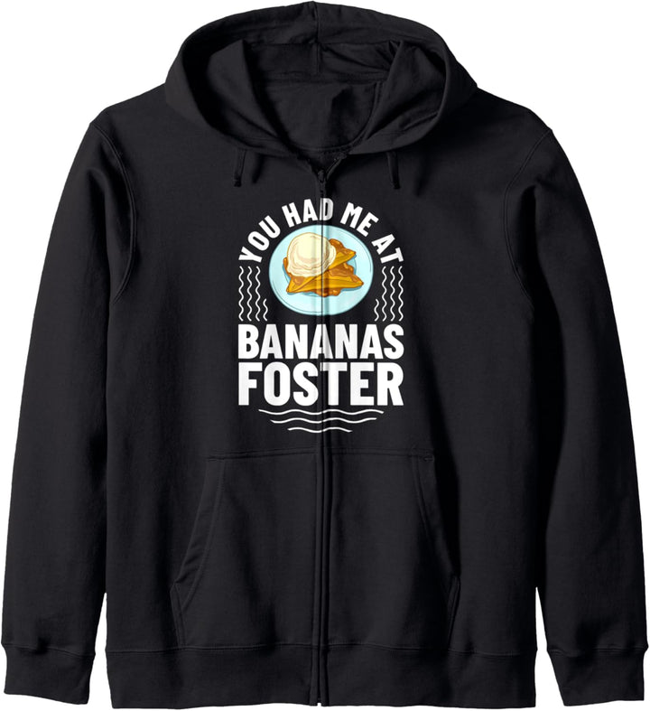 Bananen Foster Cake Ice Cream Flambe Kapuzenjacke