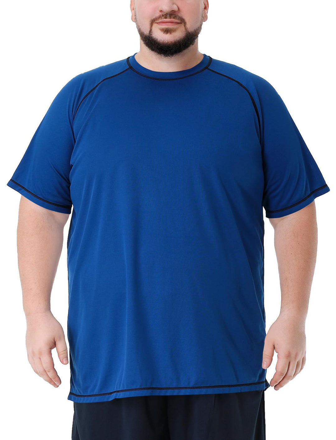 Herren grosse grössen Übergrösse Schwimmshirt Rash Guard Männer Schutz Beach T-Shirt Shortsleeve, Bl