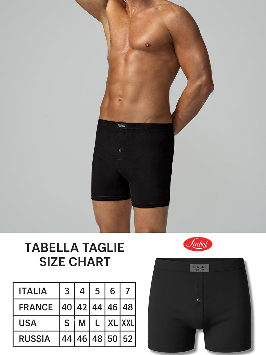 Liabel 6 Boxershorts für Herren, elastische Baumwolle, atmungsaktiv, Unterhosen-Set für Herren, bunt
