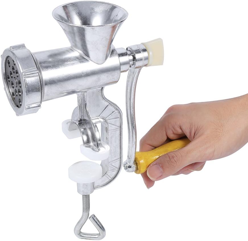 Aluminium-Fleischwolf Grösse 5, manuelle Fleischmühle mit Tischklemme, Fleischwolf für die Herstellu
