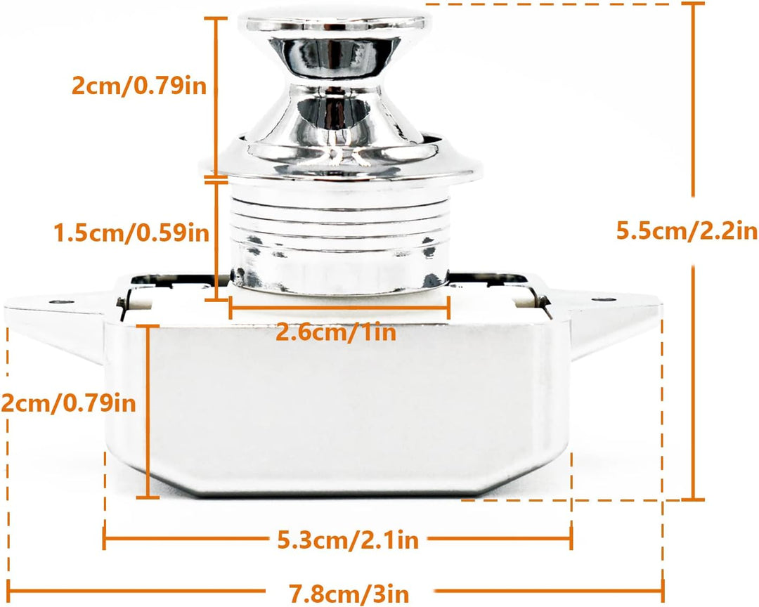 Hotiko Push Lock Button Latch Door Verriegelung Wohnmobil Möbelschloss für RV Camping Schrank Schubl