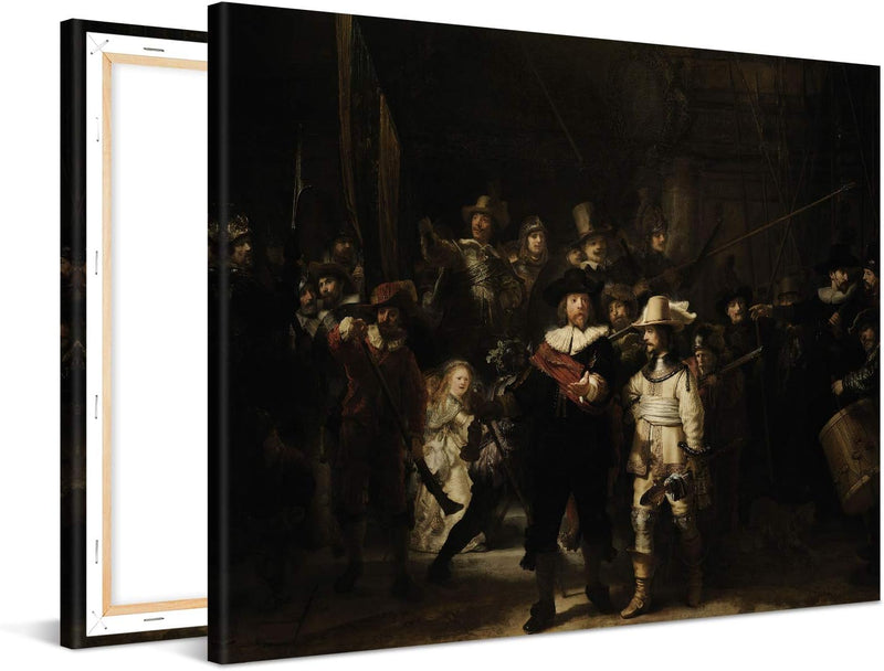 PICANOVA – Rembrandt – The Night Watch 100x75cm – Bild auf Leinwand – Premium Kunstdruck Auf 2cm Hol