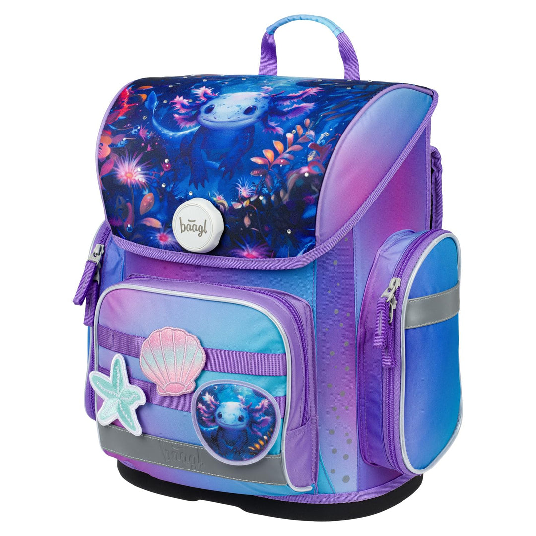 Baagl Schulranzen Jungen Mädchen für 1. Klasse (oder 2.Klasse), Ergo Schultasche Jungs Mädchen Grund