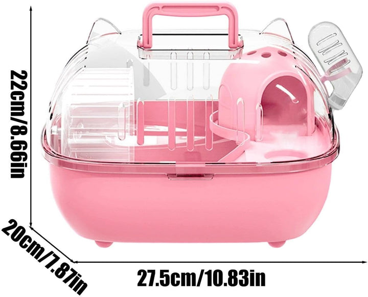 Hamster-Tragekäfig, tragbarer Hamster-Reisekäfig, kleine -Tier-Transportbox für Kaninchen, Nagetiere