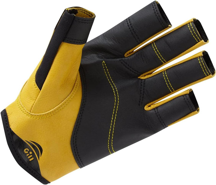 Gill Mens Pro Kurzfingersegeln und Beiboothandschuhe - Schwarz, S