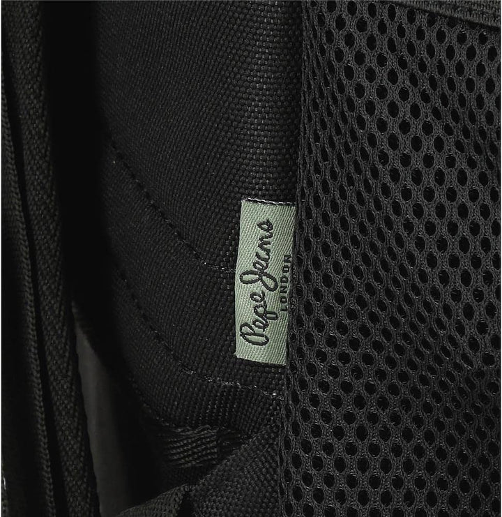 Pepe Jeans Davis Rucksack für Laptop, Doppelfach, anpassbar, 15,6 Zoll, Schwarz, 31 x 44 x 17,5 cm,
