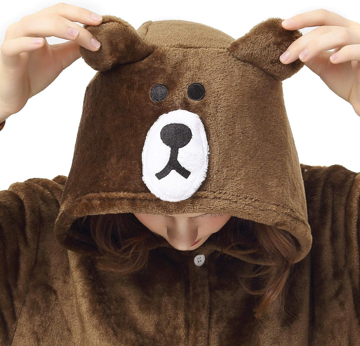 Katara 1744 (30+ Designs) Bären-Kostüm Grizzly, Unisex Onesie/ Pyjama-Qualität für Erwachsene &amp; Teen