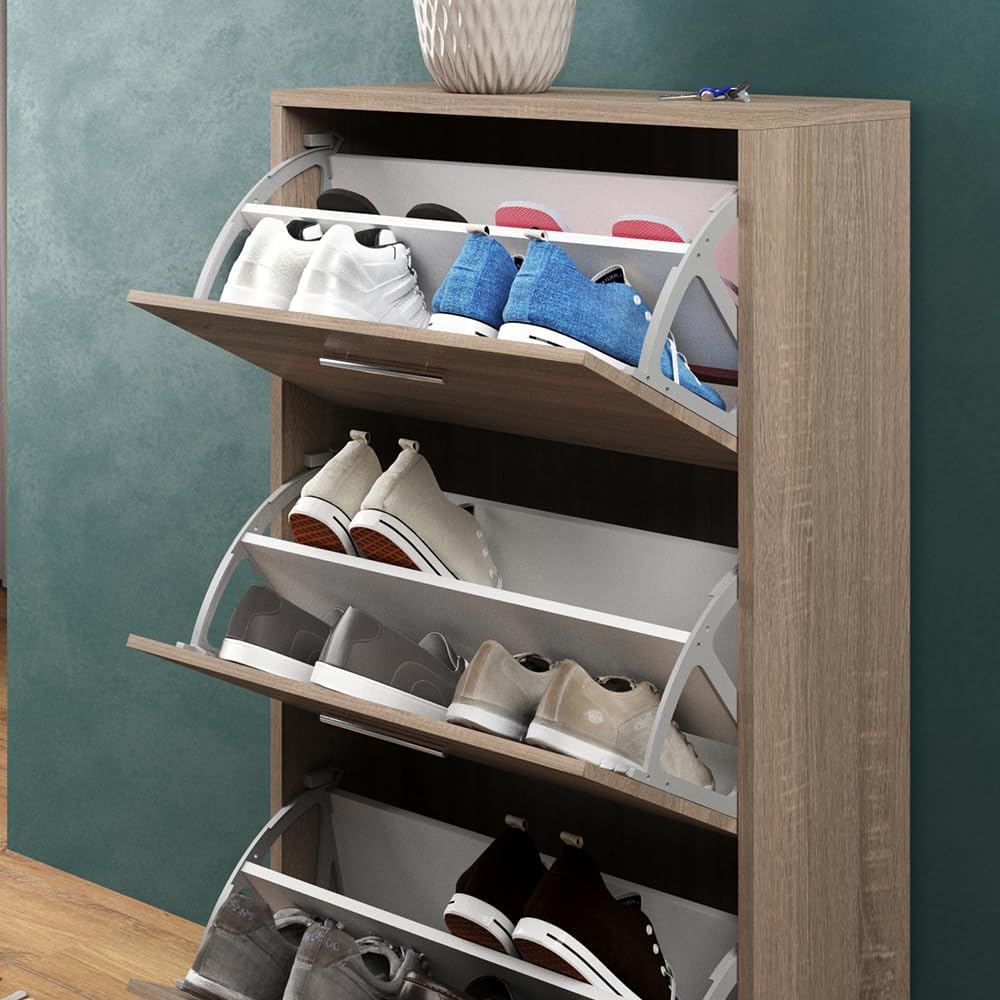 Vicco Schuhkipper Gizmo, Sonoma, 59 x 105 cm, zur Aufbewahrung von bis zu 18 Paar Schuhen geeignet,