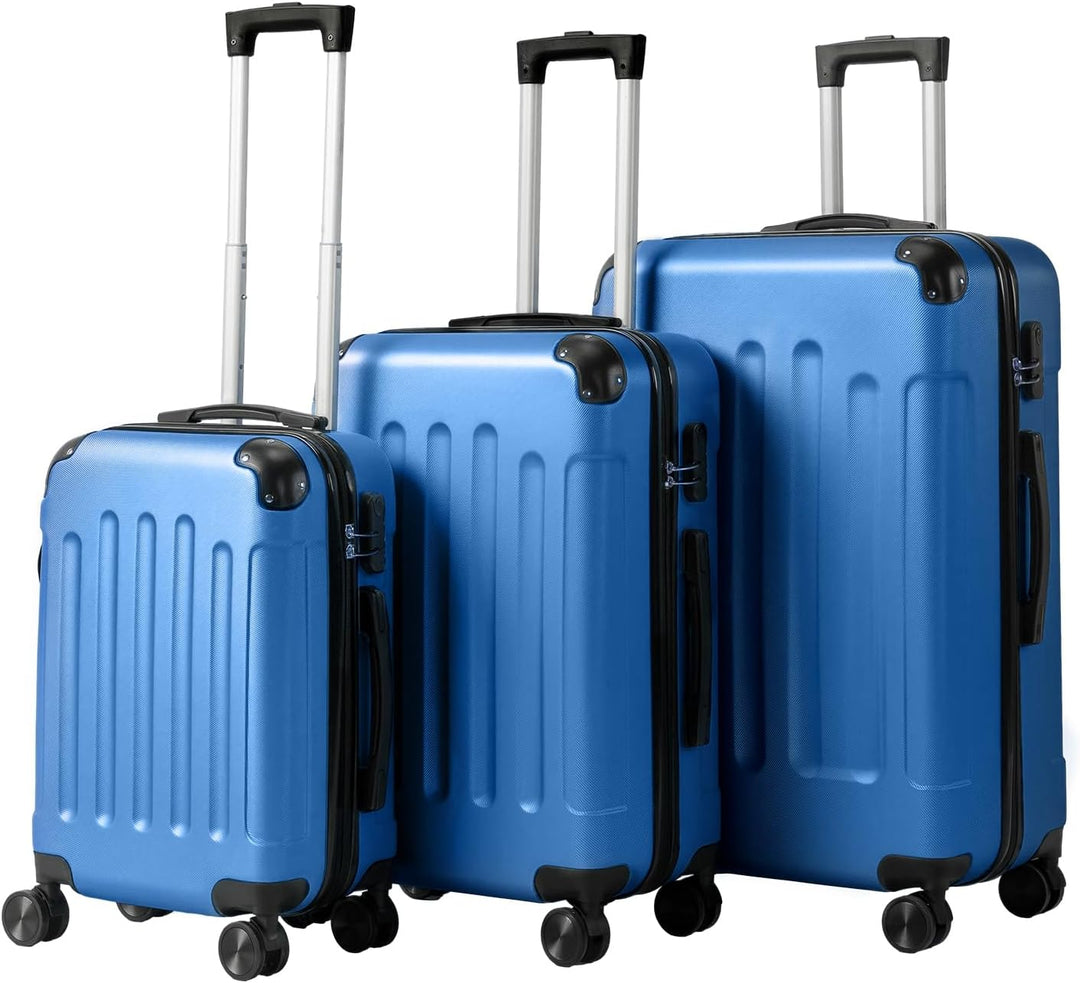 Bonnlo Kofferset 3 Teilig, Hartschale Koffer Set, Reisekoffer mit 4 Rollen, ABS-Trolley M-L-XL, mit