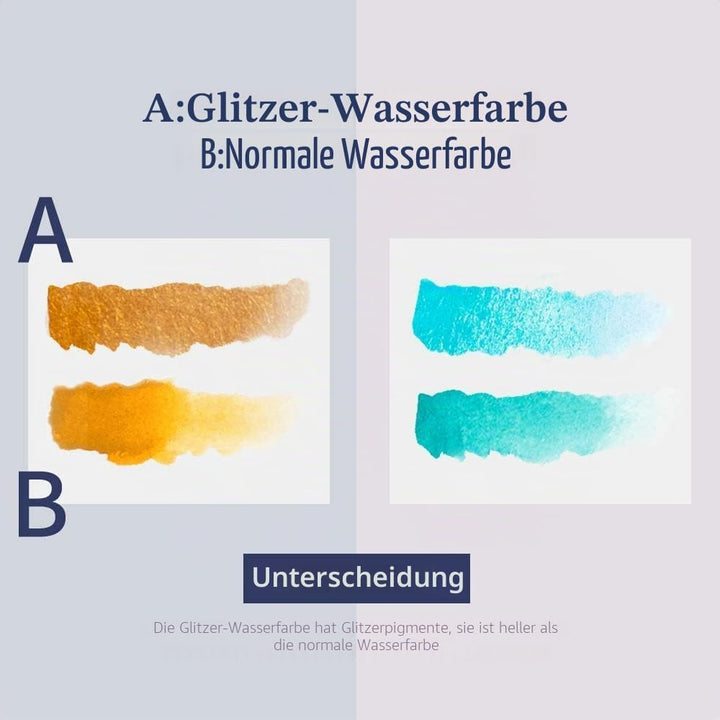 Paul Rubens 48 Aquarellfarben, Perlglanzfarben Solid Wasserfarben Zeichnung Kleine Pfanne mit Metall
