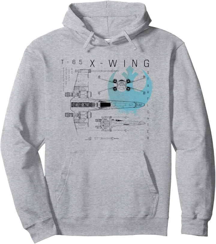 Star Wars Rebel X-Wing Starfighter Schematic Pullover Hoodie