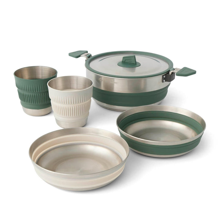 Sea to Summit Detour Stainless Steel One Pot Cook Set 2P 5-teilig - Kochset green-grey