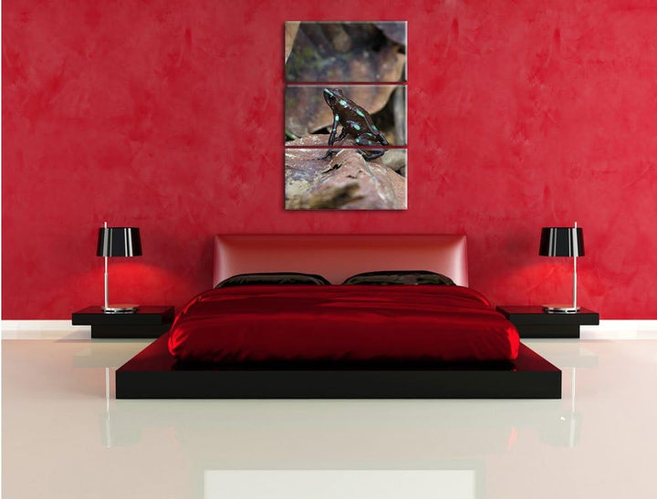 Pixxprint Baumsteiger Frosch als Leinwandbild/Grösse: 3 Teilig (120x80) cm/Wandbild/Kunstdruck/ferti