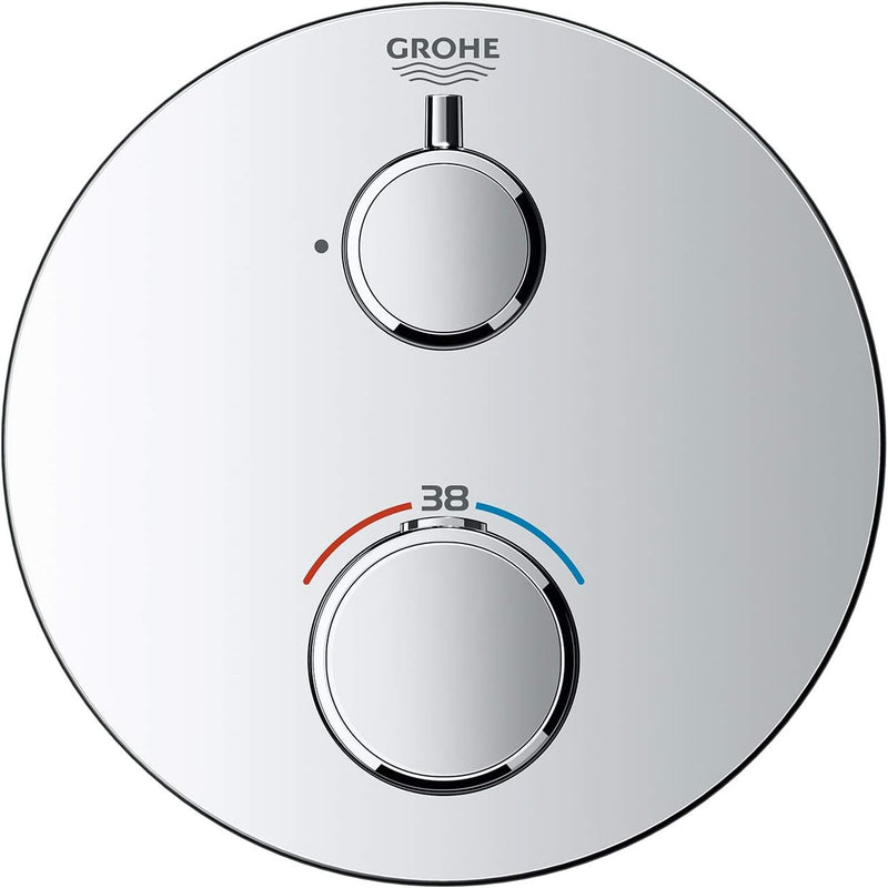 GROHE Grohtherm Concealed - Thermostat (Rosette aus Metall, sicherheitssperre bei 38°, eingebaute Rü