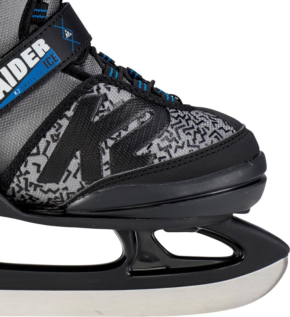 K2 Raider Ice Field Hockey Shoe Black Grey 29/34 EU, Black Grey 29/34 EU