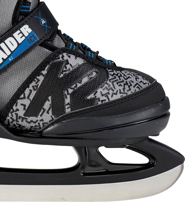 K2 Raider Ice Field Hockey Shoe Black Grey 29/34 EU, Black Grey 29/34 EU