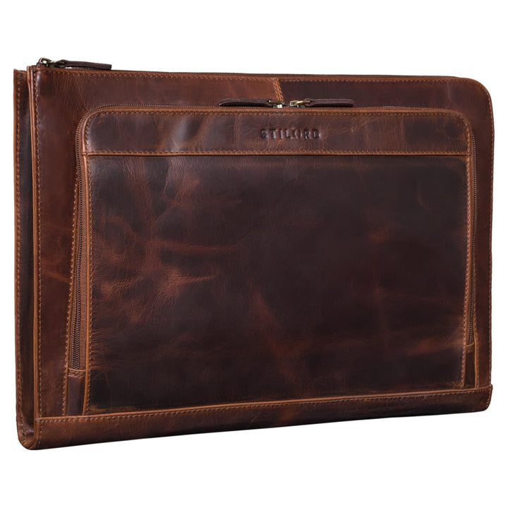 STILORD 'Murray' Laptophülle für MacBook 16 Zoll MacBooktasche Leder 15.6 Zoll Notebooktasche Sleeve