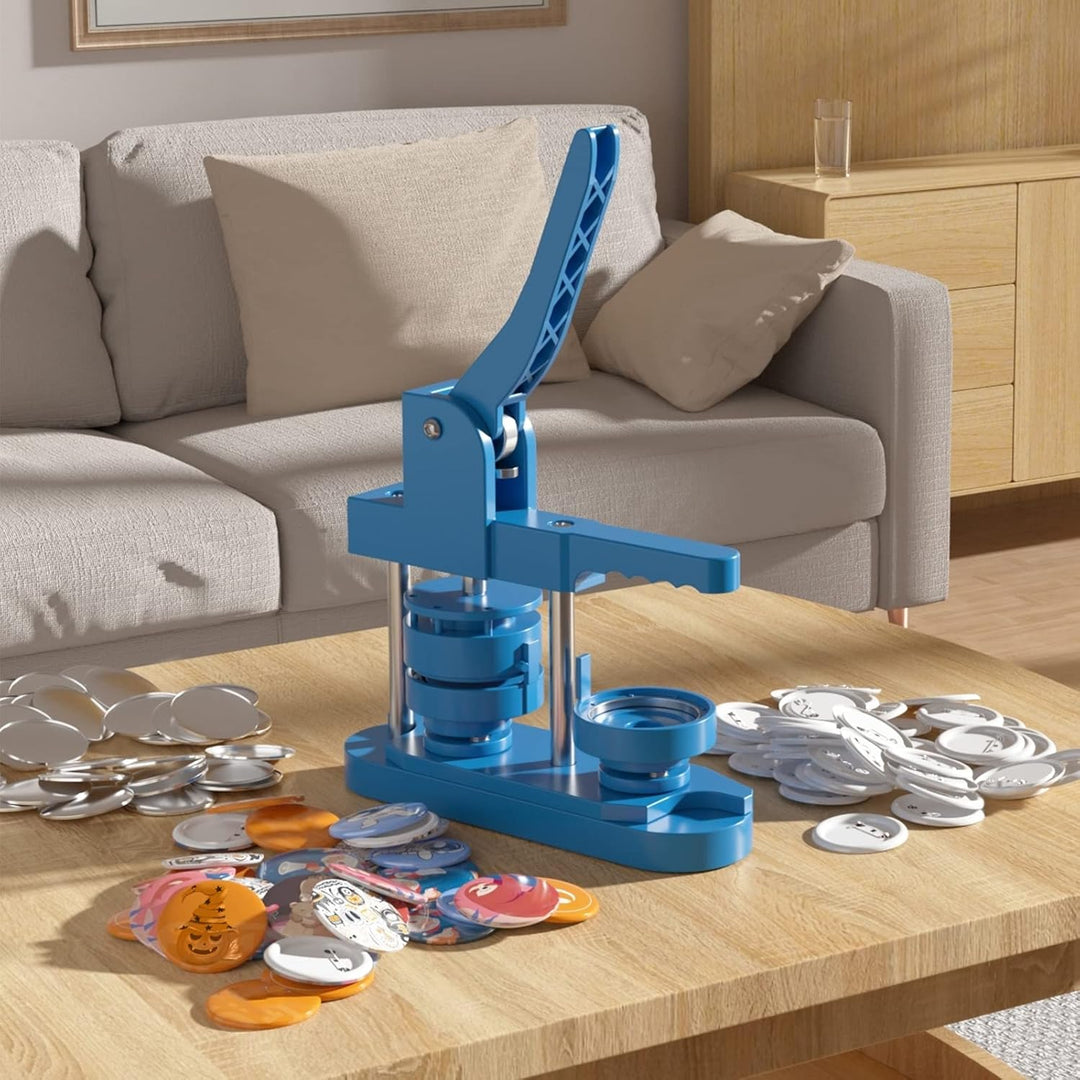 Dyna-Living Buttonmaschine Abzeichen Button Maker DIY Badge Press Machine mit 200 Zubehörteilen & Kr