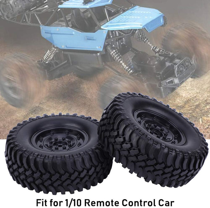 Dilwe RC Autoreifen, 100mm Durchmesser Reifen Zubehör für 1/10 Ferngesteuertes Auto(Schwarz), Schwar