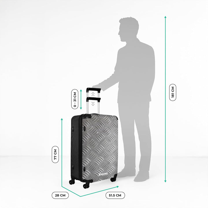 NoBoringSuitcases.com® Koffer XL Gross 77x51.5x28 cm Hartschale Reisekoffer 4 Rollen Leicht Koffer T