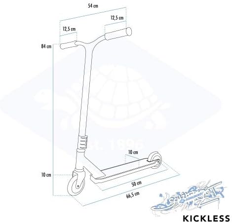 Schildkröt Stunt Scooter Kickless, toller Stuntscooter mit HIC-Compression und Alu-Felge, 100 mm PU