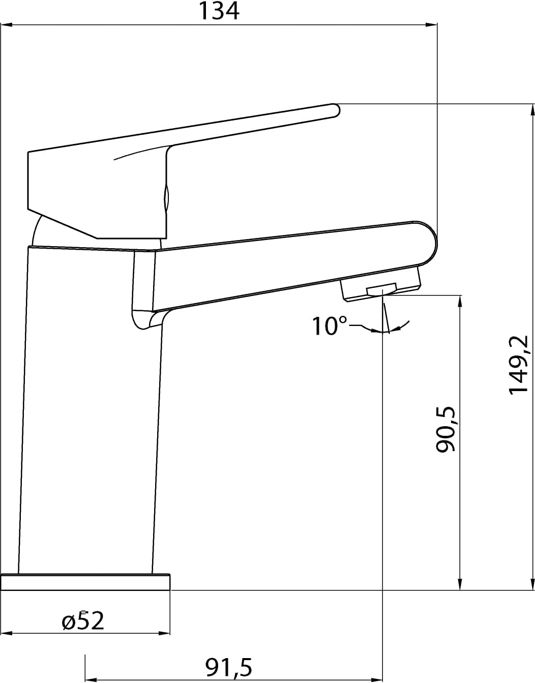 aquaSu® Waschtischarmatur Onara, mit Wasserspar-Kartusche, Kosten-sparende Kaltwassermittelstellung,