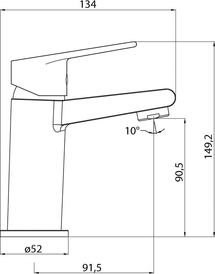 aquaSu® Waschtischarmatur Onara, mit Wasserspar-Kartusche, Kosten-sparende Kaltwassermittelstellung,