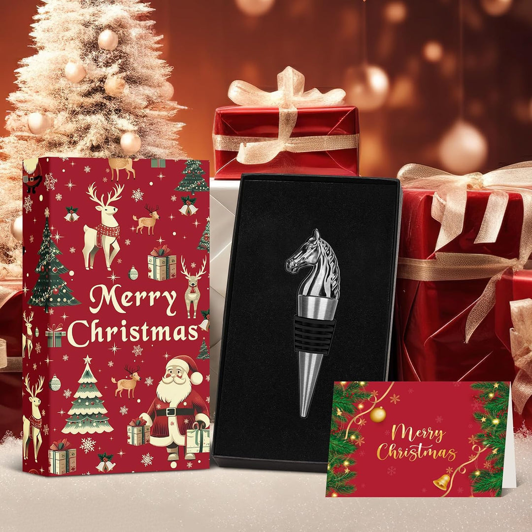 LULLEA Weihnachtsgeschenke Verpackt Pferd Weinflaschenverschluss, Weihnachtsgeschenke Pferde Geschen