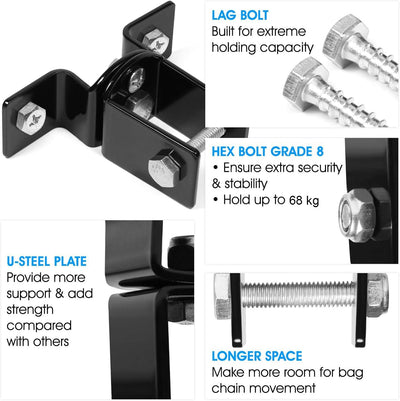 Yes4All Premium 4-Punkt Stahlkette für Boxsäcke und Deckenhaken Aufhängung - 360° Rotation - Boxsack