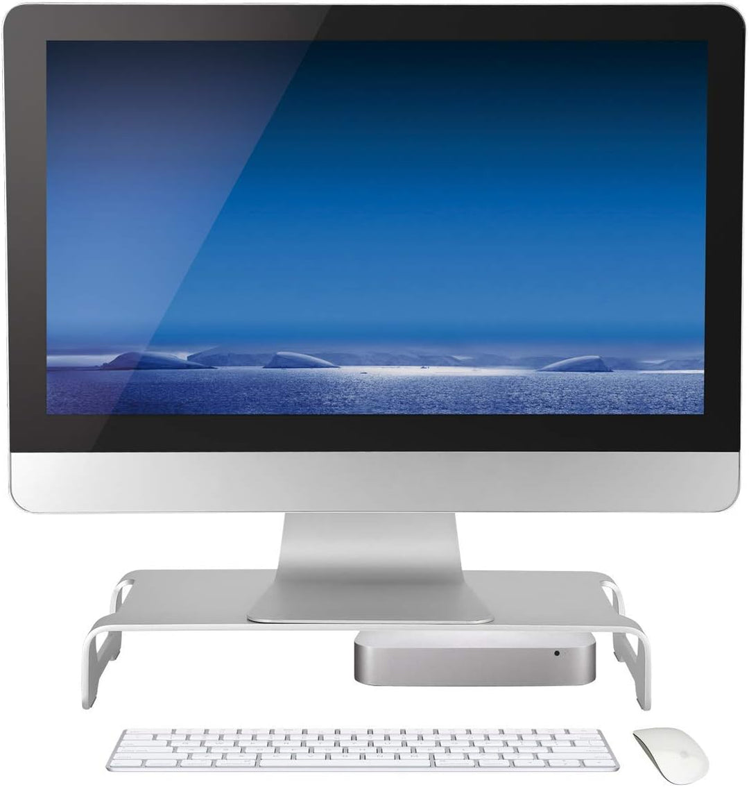 Desq Aluminium Monitorständer | Höhe 60 mm | Schlankes Design, Silver, 1490