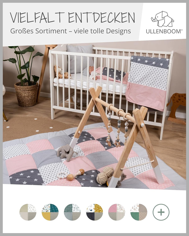 ULLENBOOM Krabbeldecke für Baby 100x100 cm, 100% OEKO-TEX Materialien, Made in EU, Dick & weich gepo