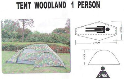 Mil-Tec 1-Mann Zelt Recon Woodland, Woodland