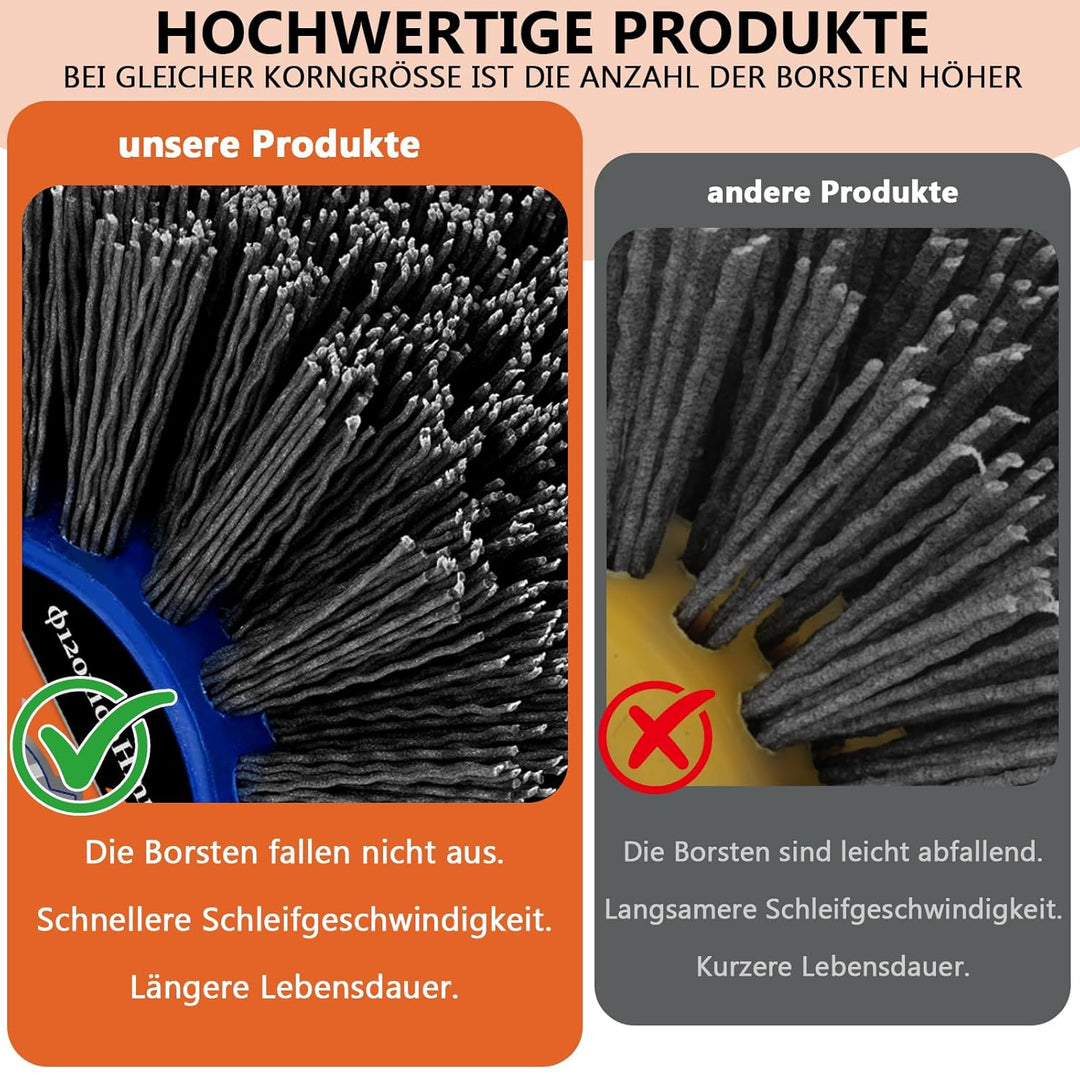 Nylonbürsten #240 Körnung| 120x100mm Schleifbürsten| Polierbürste zum Holzverarbeitung| Bürste für S
