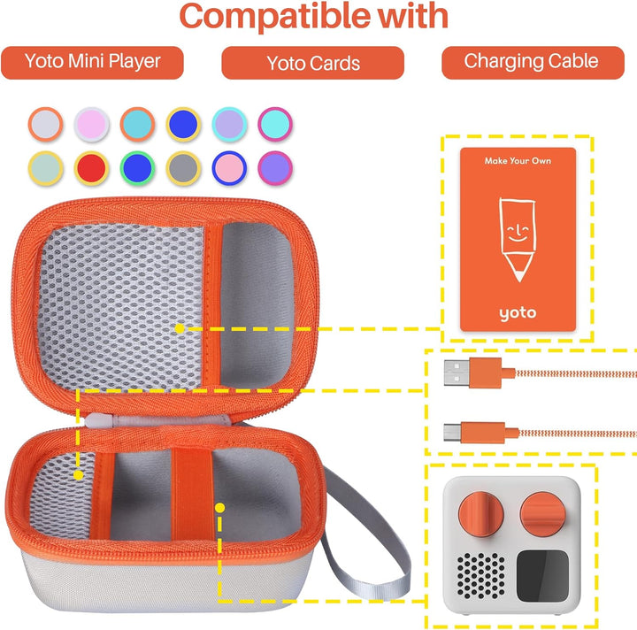 Lebakort Hart Reise Schutz Hülle Etui Tasche für YOTO Mini Player Kinder Bildschirmfreier Bluetooth