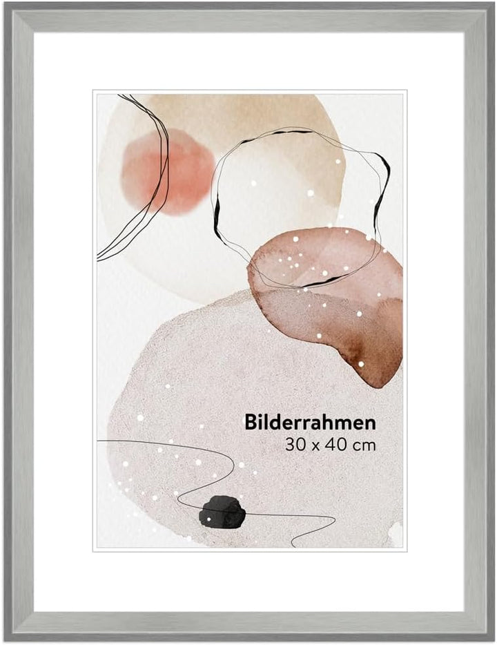 WANDStyle Bilderrahmen 24x30 Silber, Vintage Bilderrahmen Holz, hochwertiger Holzbilderrahmen, Poste
