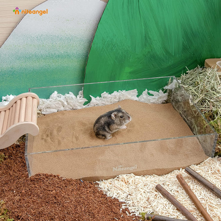 Niteangel Hamster Wüstenbad Sand | Staubfreier Badesand oder Streusand für Hamster, Chinchillas, Ger