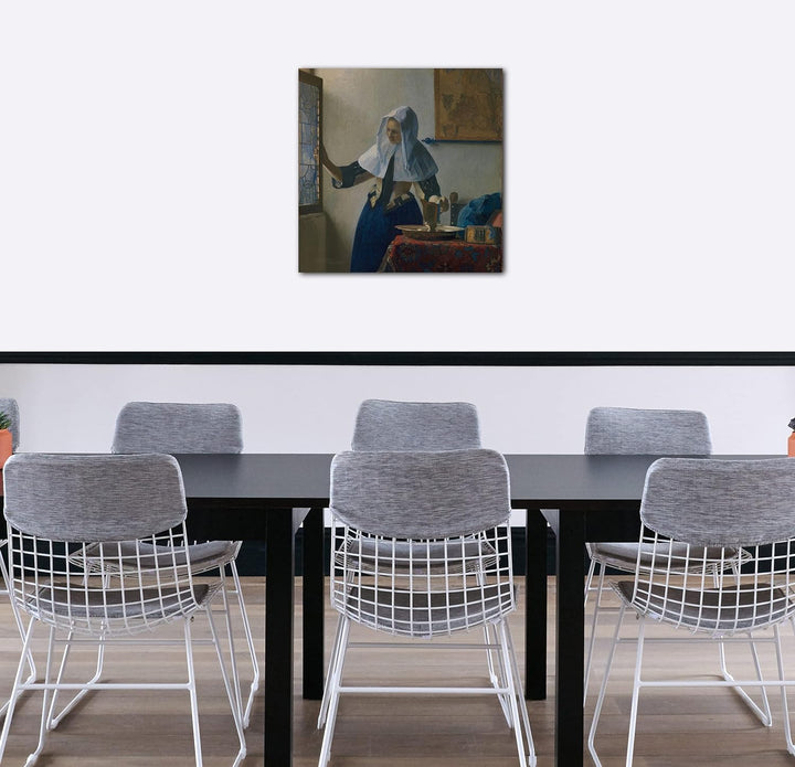 Printed Paintings Leinwand (70x70cm): Johannes Vermeer - Junge Frau mit einem Wasserkrug 70x70 cm, 7