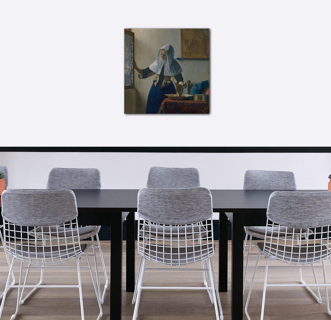 Printed Paintings Leinwand (60x60cm): Johannes Vermeer - Junge Frau mit einem Wasserkrug 60x60 cm, 6