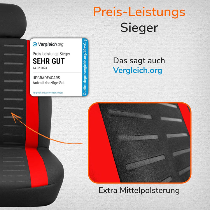 Upgrade4cars Autositzbezüge Set Universal Version 2026 | Auto-Schonbezüge für die Vordersitze & Rück