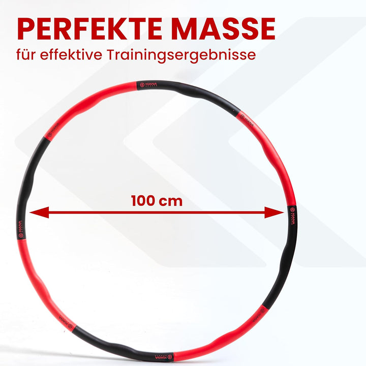 KIANA SPORTS® Hula Hoop Reifen Erwachsene inkl. Tasche und Übungsplan [1,2 kg] - Stabiler Hoola Hoop