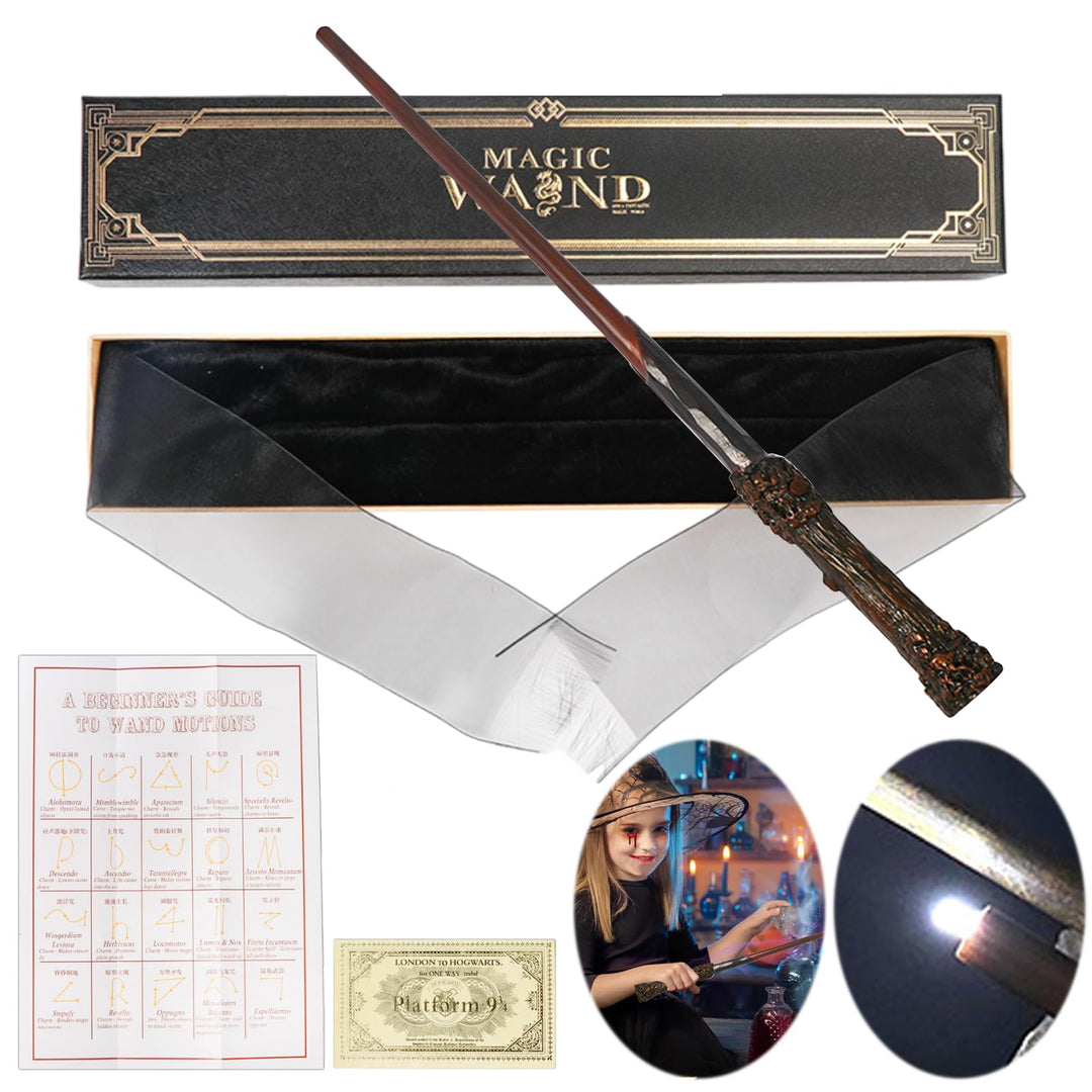 MeYuxg Zauberstab Harry Potter-Harry Zauberstab mit Licht aus Kunststoff Spielzeug Cosplay Props Fan