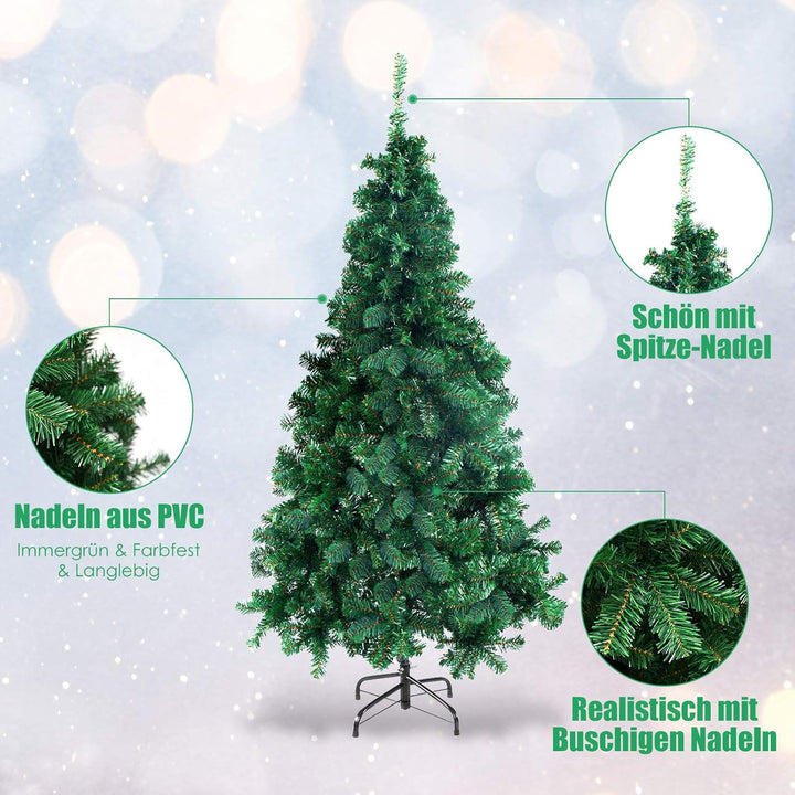GOPLUS 150/180/210/240cm Weihnachtsbaum Grün, Festliche Weihnachtdekoration für Zuhause, Grüner Tann