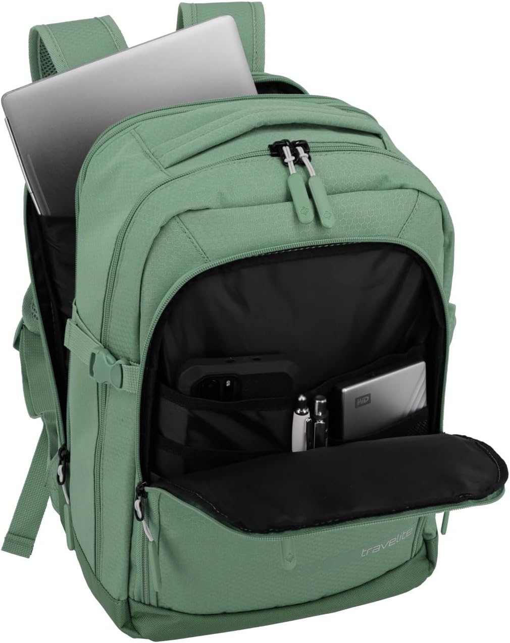 Travelite Handgepäck Rucksack, RyanAir Masse, KICK OFF, Laptop Rucksack 13 Zoll, Praktischer Rucksac