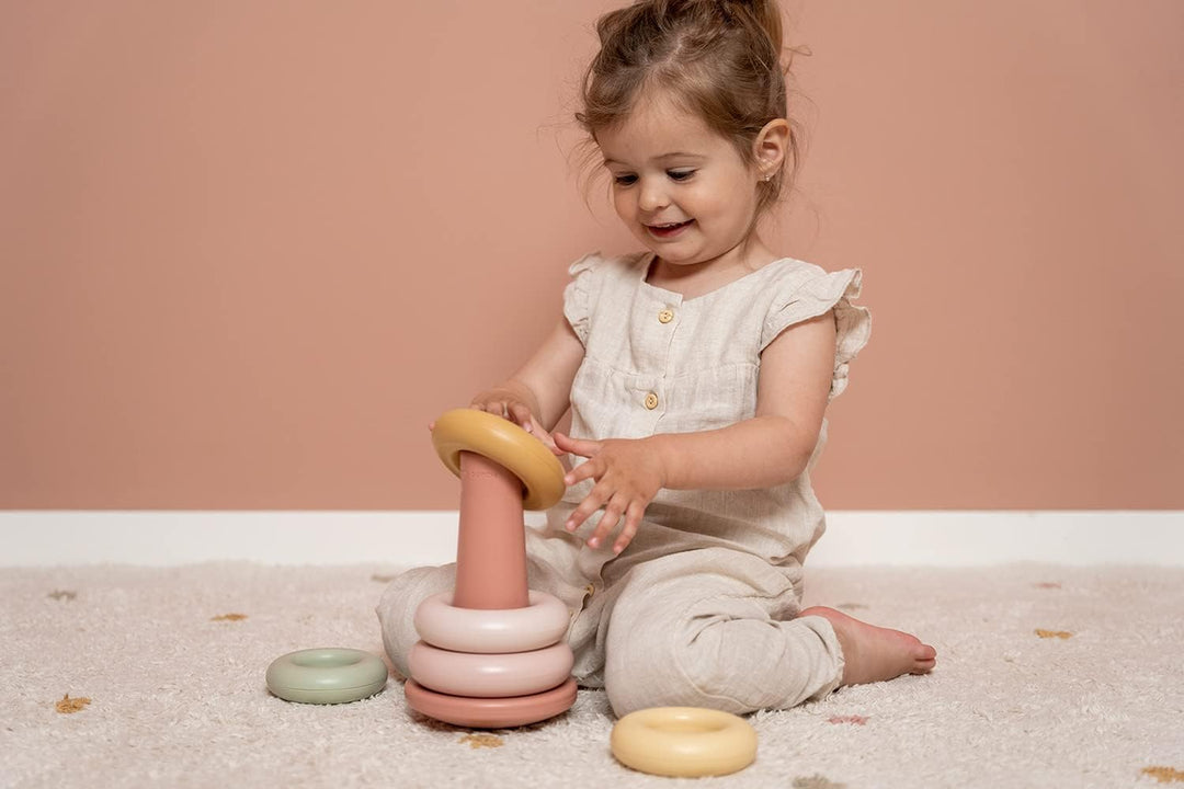 Little Dutch Stapelturm Stapelringe Steckspiel Kunststoff Baby Kleinkind 6-teilig - rosa