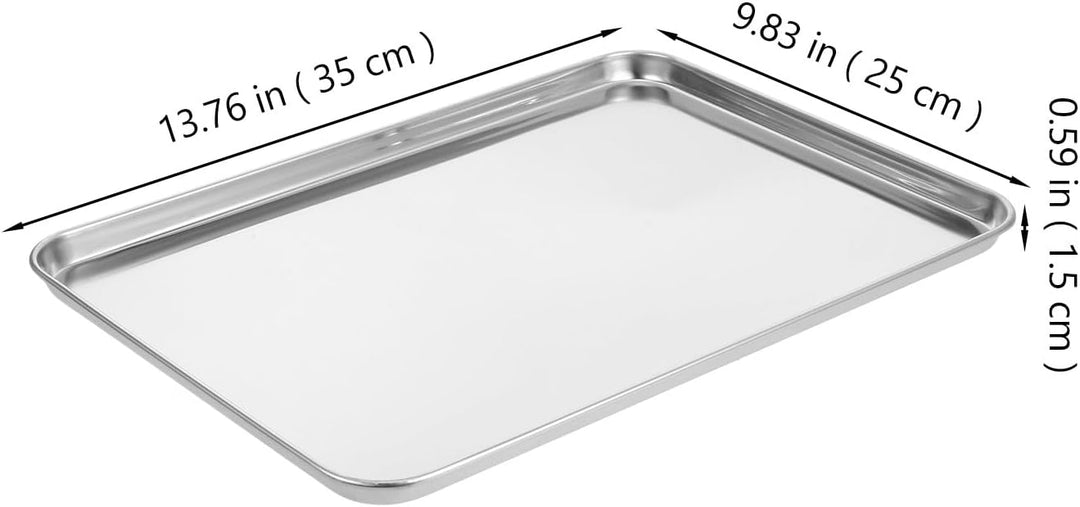 ULTECHNOVO Robustes Edelstahl Backblech 35 X 25 X 1,5cm Glänzende Kuchenform zum Backen und Serviere