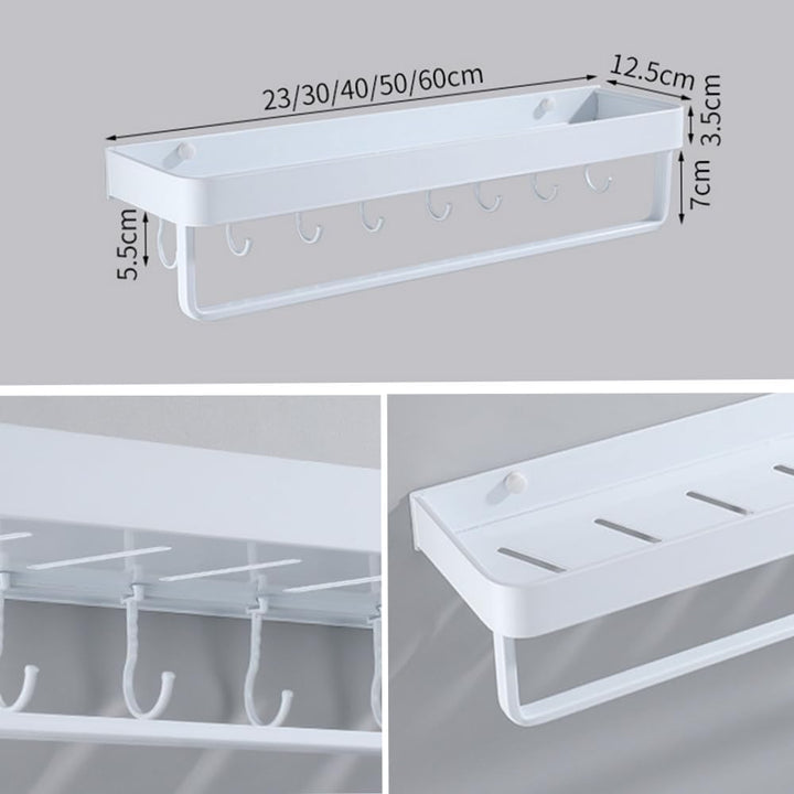 An der Wand montiert Schwimmend Metall Lagerregal,Weiss Badezimmer Regale Platzeinsparung Rostfest E