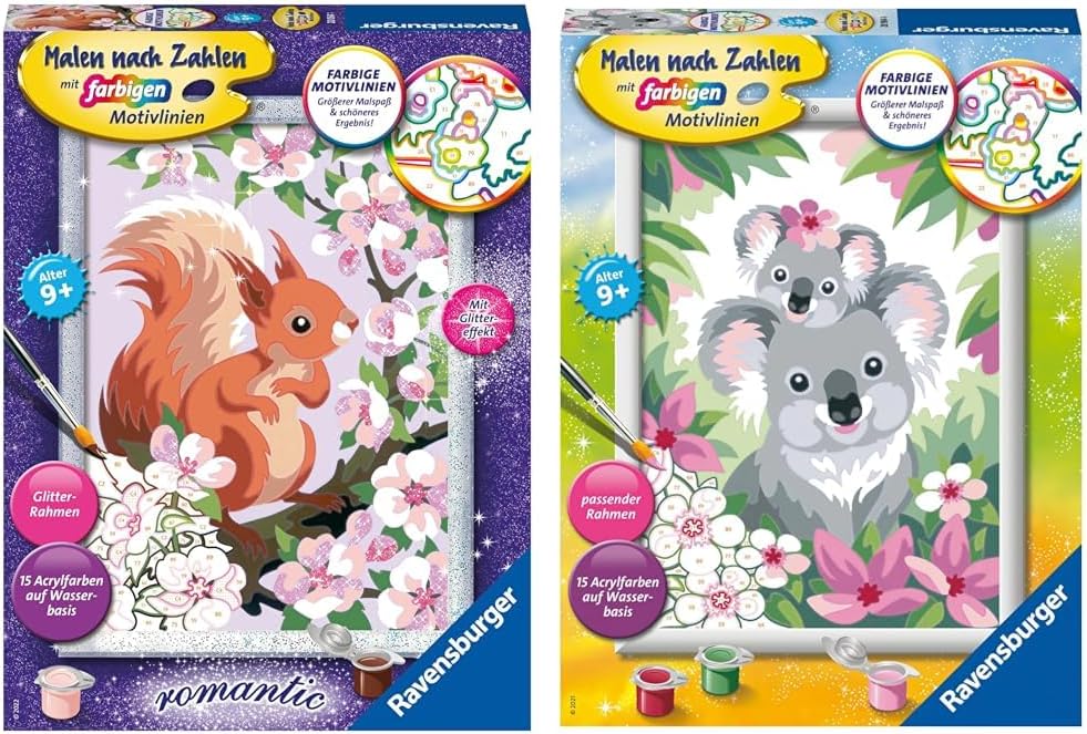 Ravensburger Malen nach Zahlen 20064 - Neugieriges Eichhörnchen - Malen nach Zahlen für Kinder ab 9