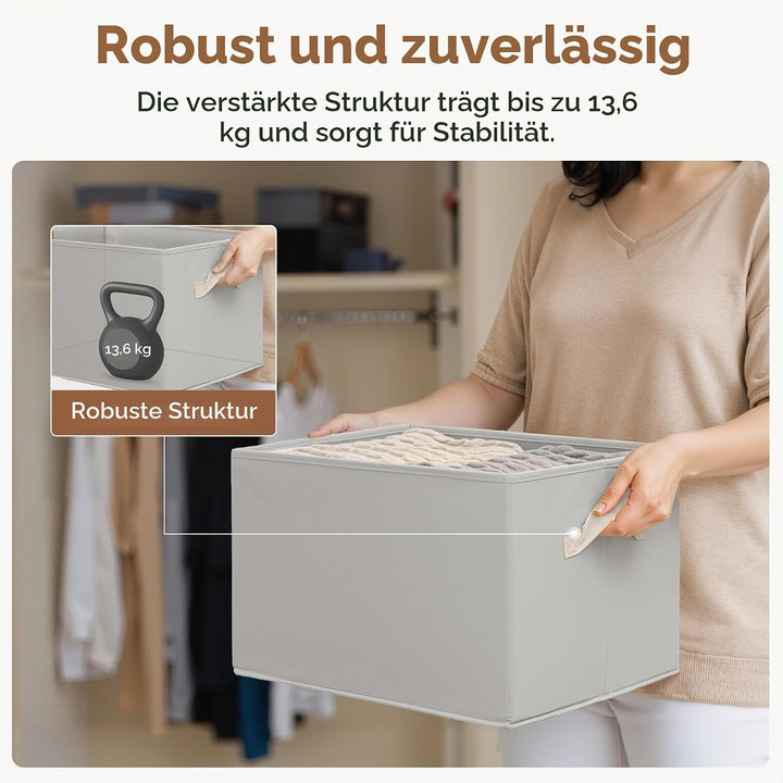 StorageWorks extra grosse Aufbewahrungsbox Stoff, faltbare Boxen Aufbewahrung für Regale, Schränke,