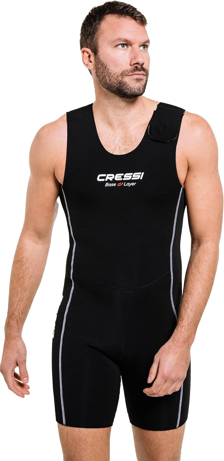 Cressi Base Layer Man 2.5mm - Tauchunterzieher Neopren 2.5mm, Schwarz, für Herren Shorts Vest M, Sho