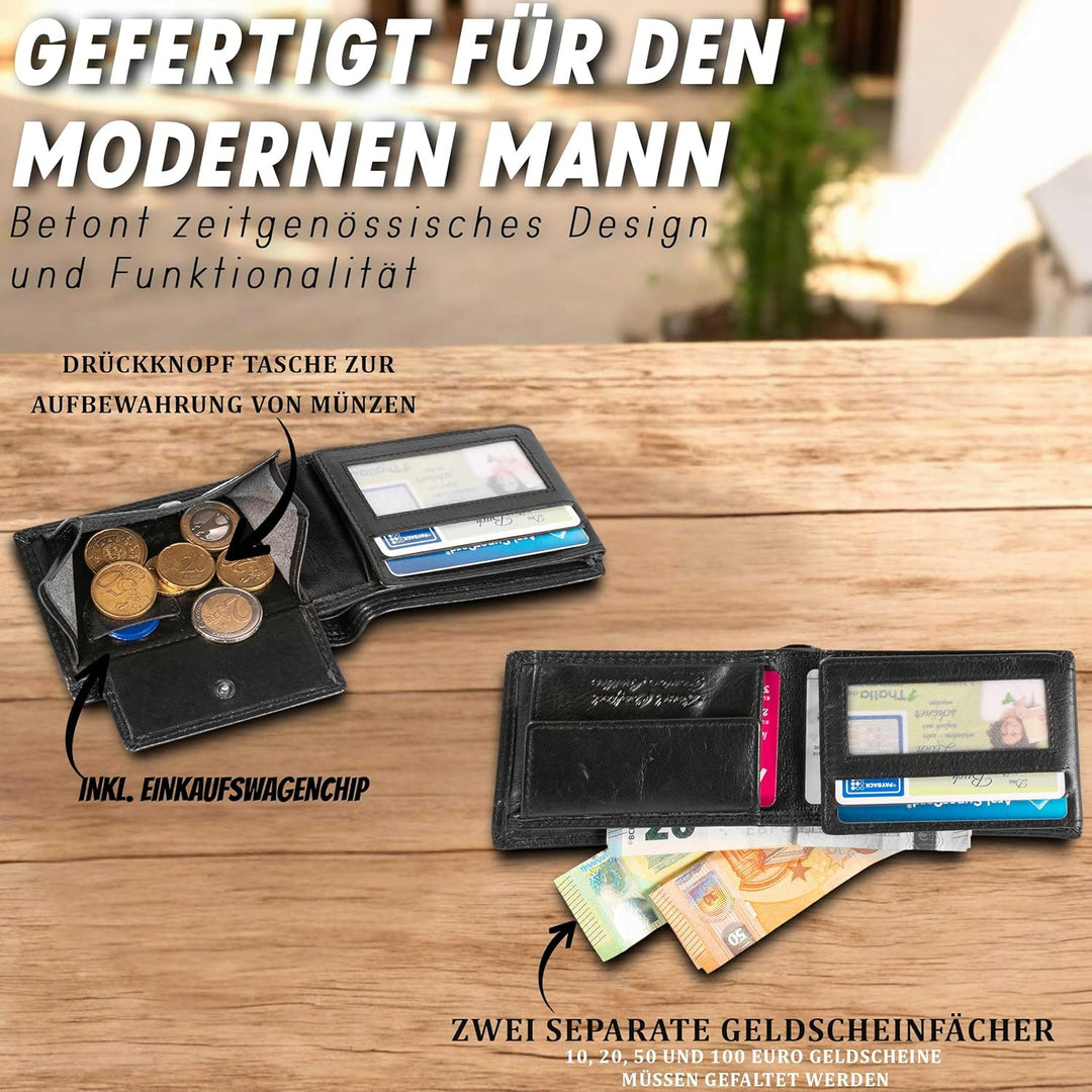 MATADOR Klein Geldbörse Herren Bilbao TüV geprüfter RFID Schutz Minimalist Wallet Männer Portemonnai